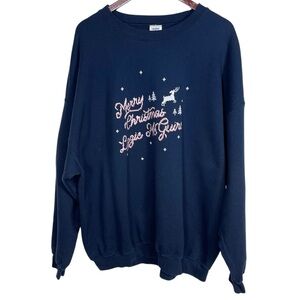 "Merry Christmas Lizzy McGuire" Navy Blue Crewneck Sweater Size 3XL